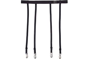 Women Black Simplicity Sexy Suspender Garter Belt for Thigh High Stockings, Metal Clips