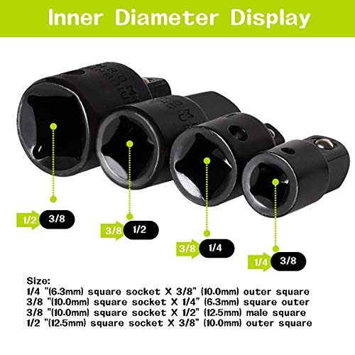 【2019 NEW 】12pcs Drill Socket Adapter and Reducer Set, Extension Set Turns Power Drill Into High Speed Nut Driver. 1/4", 3/8", and 1/2" Drive …