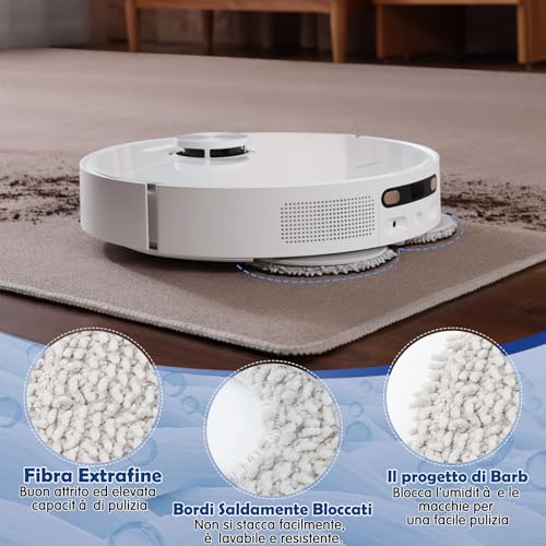 Spofan 8 Pieces Mop Pads for Ecovacs Deebot X2/T20/T20e/T30/T30S Pro/Combo/T50 OMNI für Xiaomi X20/X10+ Plus für Dreame L10s/L10/L20/X40/L40/X50 Ultra Vacuum Cleaner, Reusable and Washable | T30/T30C/T30e/T30S Pro/Combo Omni for Xiaomi X20/X10+ Plus Robot Vacuum Cleaner, Reusable and Washable Replacement Cloth