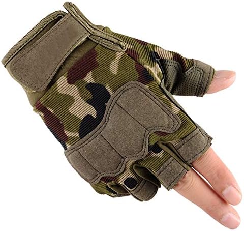 petbulk 1 Pair Tactical Sports Fitness Weight Lifting Gym Gloves, Training Fitness Bodybuilding Workout Wrist Wrap Exercise Glove, Mesh Cloth, Silica Gel, Superfiber, Cushion