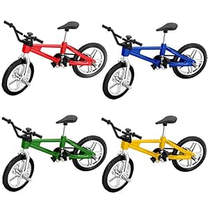 NOVELTY PLACE Mini Finger Toys Bike – Miniature Fidget Bicycle Toy Game Set for Kids and Adult – Metal Bike Ornaments…