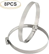 TUPARKA 8Pcs Metal Hose Clips 91-114mm Stainless Steel Ducting Clamps Pipe view 3