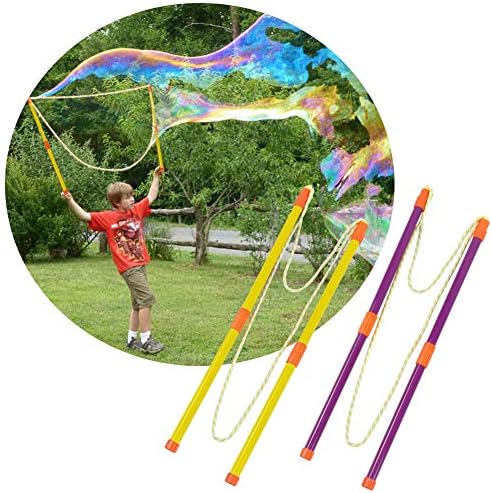 Qunan 2 Pack Bubble Wand Giant Bubble Wands for Kids Fun Large Bubble Wands Big Bubble Wands Summer Outdoor Toy