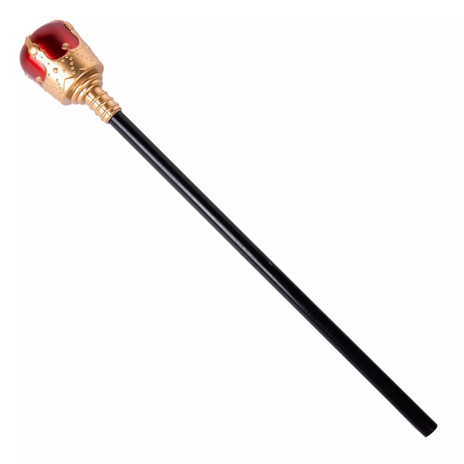 Royal Sceptre Costume Prop - 40cm Black & Gold Staff with Red Orb, Decorative Walking Stick for Kids - Perfect for World Book Day & Nativity Costumes