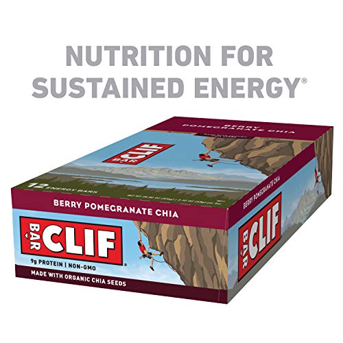 CLIF BAR - Energy Bars - Berry Pomegranate Chia - (2.4 Ounce Protein Bars, 12 Count)