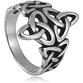 YWMAN Celtic Trinity Knot Ring, Triquetra Knot Ring, Stainless Steel Celtic Irish Jewelry for Women