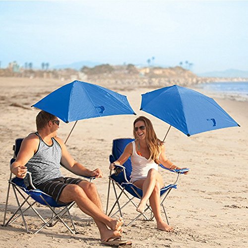 HM&DX Portable Folding chairs outdoor Camping chairs With sunshade Sun protection Beach chair Compact Camping hiking beach fishing garden -blue - Thumbnail 4