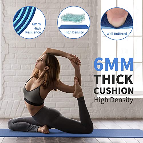 CAMBIVO Yoga Mat 213 cm x 81 cm x 6 mm Non-Slip Large Fitness Mat Pilates Yoga Mat for Gym, Sport, Exercise, Home Gym