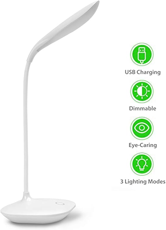 Desk Lamp, USB Portable EyeCare LED Desk lamp, 3 Level Dimmer Suitable