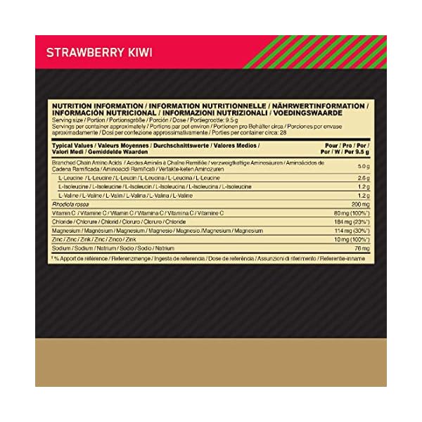 Optimum Nutrition Gold Standard BCAA Strawberry Kiwi Flavoured, 266g
