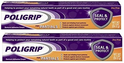 Super Poli-Grip Partials Seal and Protect Denture Adhesive Cream, 2.1 Ounce (2 Pack) by Glaxo Smith Klein