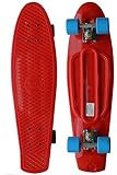 Dazzling Toys 22 Inch Plastic Cruiser Retro Style Skateboard with Super Smooth PU Wheels