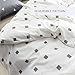 VM VOUGEMARKET White Duvet Cover Sets Queen,Gray Square Printed Duvet Cover with 2 Pillow Shams - Hotel Quality 100% Cotton - Luxurious,Comfortable and Breathable (Queen, Style 2)
