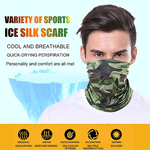 Face Mask UV Protection Neck Gaiter Head Wrap Seamless Scarf Mask Headbands Half Face Mask for Dust, Windproof Sunscreen Breathable Thin Multifunctional Telescopic for Men Women (Gray)