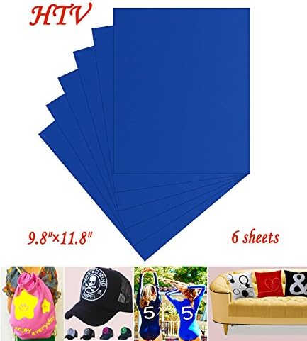 Royal Blue Heat Transfer Vinyl Iron On HTV 6 Sheets 9.8"×11.8"