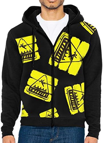 Fortnite-Trap-Warning Men 3D Pattern Printed Drawstring Hooded Jackets Funny Hoodies with Pocket