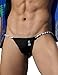 Newsywell Mens T-Back G-Sting Thongs Cotton Low Rise Bulge Pouch Bikini Underwear