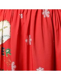 iDeesse - Vestido de manga corta para mujer, talla grande, diseño de Papá Noel