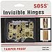 SOSS 203CUS4 Mortise Mount Invisible Hinges with 4 Holes, Zinc, Satin Brass Finish, 1-3/4
