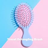 Elgbiaoxi Mini Travel Detangler Brush Anti-Static Small Oval Wet Dry Hair Brush view 7