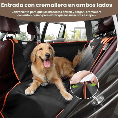 Pecute Car Seat for Large Dog, Pet Car Seat Protector with Safety Belt Extra Space, Waterproof Car Seat Cover Suitable for Back Seats