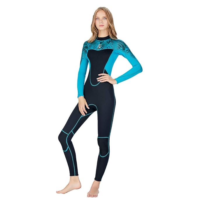 Ilooskr Women 3mm Neoprene Wetsuit Super Stretch Full Body