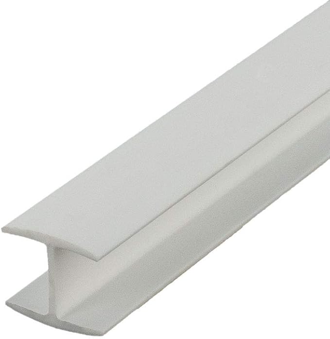 Outwater Plastic H Channel Fits Material 1/2 Inch Thick White Styrene