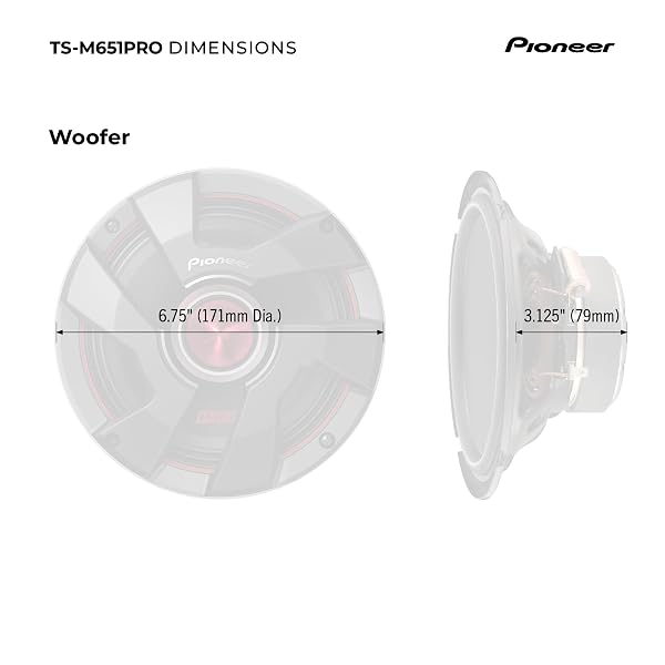 PIONEER P.R.O. SERIES TS-M651PRO 6.5” SPEAKERS (PAIR) – 300W MAX, PERFECT FOR HIGH-SPL BUILDS AND PRO-LEVEL CAR AUDIO