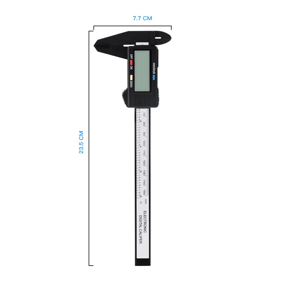 LONENESSL Digital Caliper, Electronic Digital Caliper, 6 Inch with LCD Screen, Durable Accurate Vernier Caliper Tool，Inch/Fractions/Millimeter Conversion