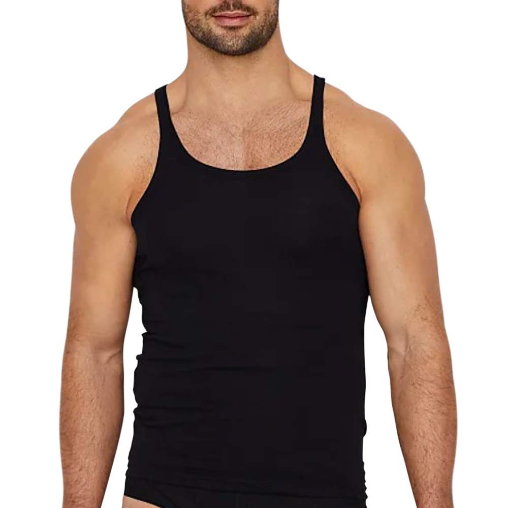 Buy Muscle Alive Men's Basic Tank Top Undershirts Crew Neck Sleevless A