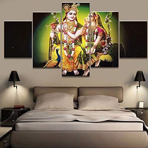 TIANLIANG Unframed Wall Art Painting Hd Printed 5 Panel God Of India Shiva Canvas Landscape Poster Home Decor Living Room Modular Pictures,10X15Cm 10X20 10X25