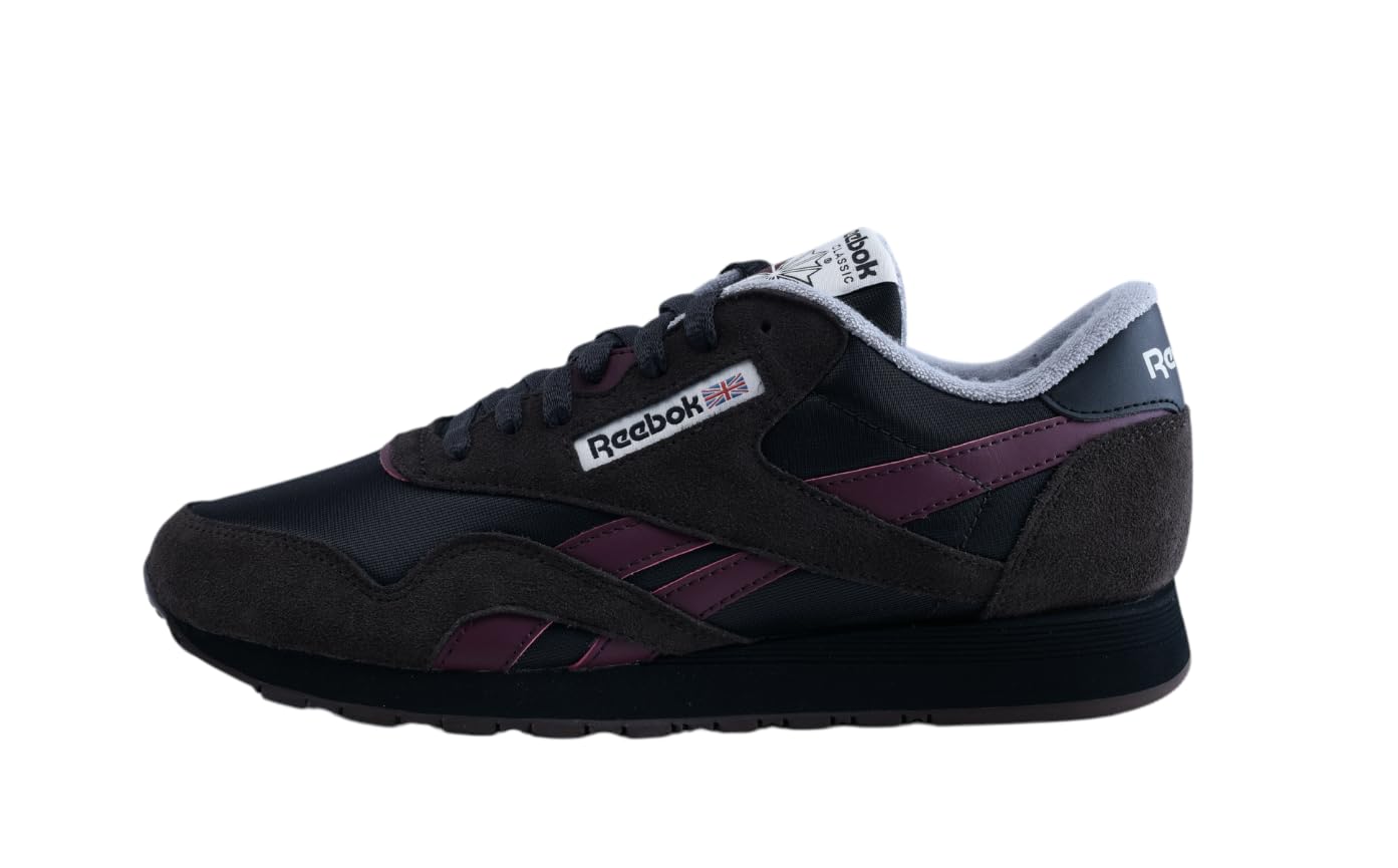 Reebok Classic Nylon Mens Sneakers Tennis Shoes, Washed Black/Black/Black Cherry, 15 Image