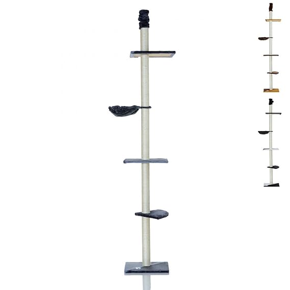 LCP XXL Katzen Kratzbaum Kletterbaum deckenhoch groß | 240-270 cm Höhe | 8 cm Dicke Sisal Säulen