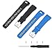 ECSEM Replacement Soft Silicone Bands and Straps Compatible with Garmin vivosmart HR+ ONLY (not for vivosmart hr) (2pc(Black + Blue))