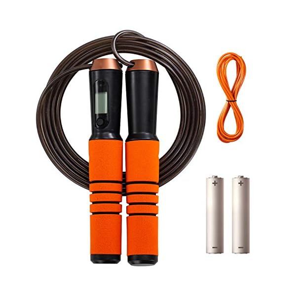 Smart-Skipping-Rope-with-Counter-Digital-Skipping-Rope-Adult-Fitness-Women-Men-Kids--Bluetooth-Skip-Rope-with-APP-Jumping-Boxing-Exercise-Home-Gym MEOREX Skipping Rope with Counter, Digital Speed Jump Ropes for Fitness Women, Men & Kids - Calorie Counter Bluetooth…