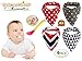 Bandana Bibs Drool Bib | Organic & Unisex - Pack of 4 with a Heat Sensing Spoon - Best for Baby Shower, Announcement Party, Newborn Registry & Gift Baskets - Clementine