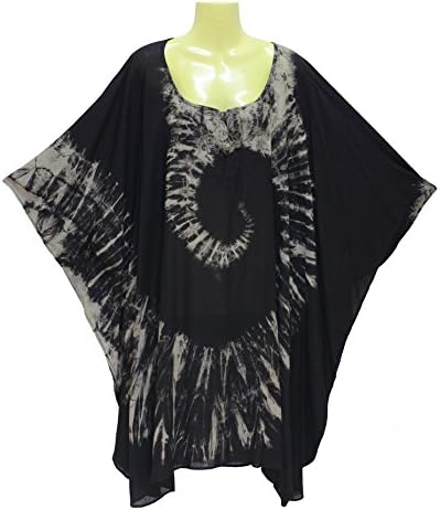 ATM Caftan Kaftan Poncho Blouse Knit Button Tie dye Handmade Plus Size