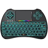 HEYNOW H9 Wireless Mini Keyboard（Colorful Backlit）,2.4GHz Multifunctional Mouse Touchpad Combo,Rechargable Li-ion Battery Remote Control for PC,Xbox 360,Android TV Box,HTPC,IPTV and More Device