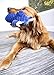 TrustyPup Tough 'N Fun Bull Squeaky Plush Dog Toy, Chew Guard Technology - Blue, Medium