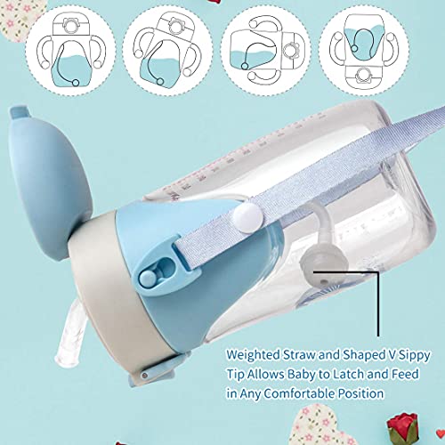 Bunnytoo Baby Sippy Cup with Weighted Straw,Transition Bottle for 1