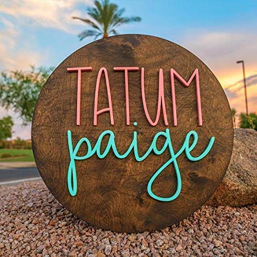 18 Round 3d Wood Sign Personalized Nursery Name Sign Baby Shower Gift Wall Art Personalized Sign Established Sign Wooden Signs