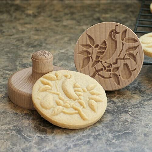 Wooden Cookie Mold, Cookie Stamp Carved Wooden Mould Press Cookie Mold