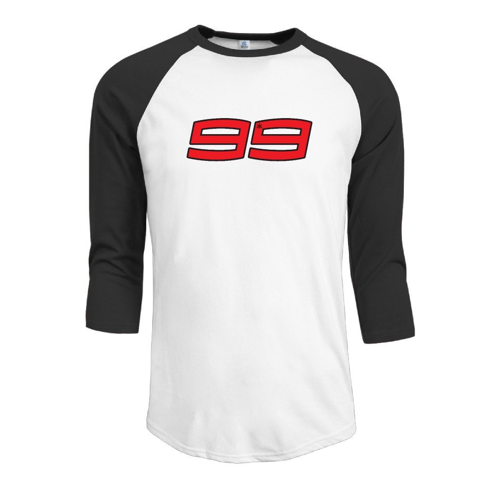 JUN Men's 3/4 Sleeve Climb NO.99 Motor Rider T Shirt Black