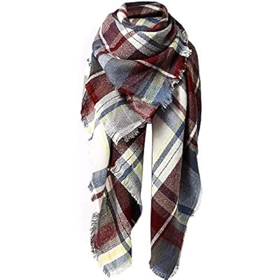 Century Star Women's Fall Winter Scarf Classic Tassel Plaid Scarf Warm Tartan Wrap Shawl Century Star Women's Fall Winter Scarf Classic Tassel Plaid Scarf Warm Tartan Wrap Shawl