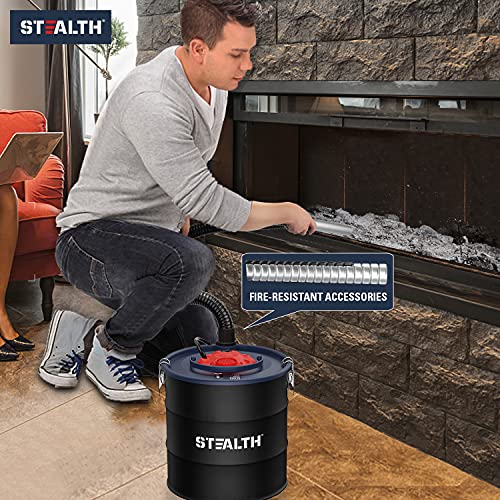 STEALTH 4.8 Gallon Ash Vacuum, Portable Ash Vac with Powerful Suction