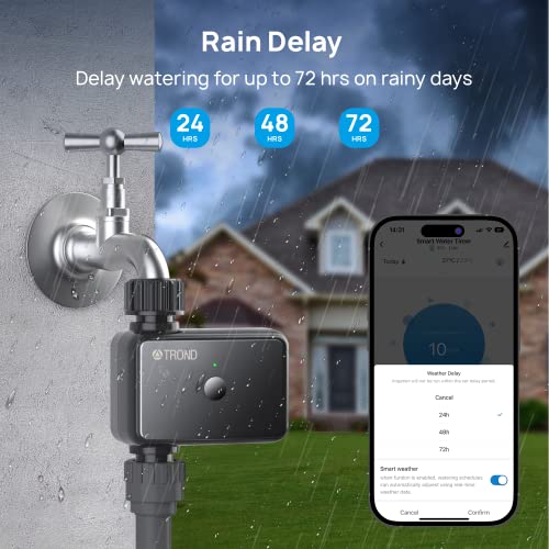 TROND WiFi Sprinkler Timer, Smart Water Hose Timer with 2 Watering