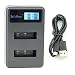 SmilePowo World Travel Charger LED Display USB Dual Battery Charger for Sony NP-BX1, NP-BX1/M8 and Sony Cyber-Shot DSC-HX50V, DSC-HX300, DSC-HX400,DSC-RX1, DSC-RX1R, DSC-RX100