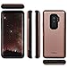 TORU CX PRO Compatible with Samsung Galaxy S9 Plus Case - Protective Dual Layer Wallet with Hidden Card Holder + ID Card Slot Hard Cover, Mirror & USB Adapter - Rose Gold