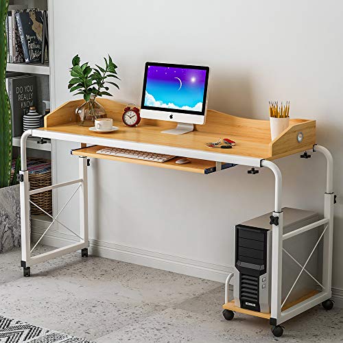 SHUHOME Mobile Overbed Table 47" Laptop Cart Hospitable Bed Table