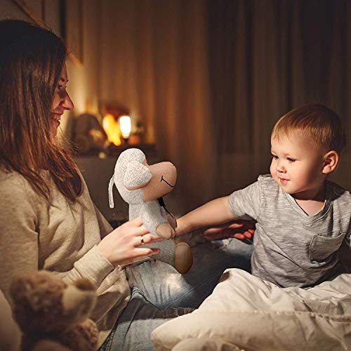 BEREST A11 Baby Sleep Soother Sheep, Lullabies & Shusher White Noise Machine Sound Soother, Nursery Decor Night Light Projector, Toddler Crib Sleep Aid, Baby Shower Gifts Portable Sheep Plush Toy